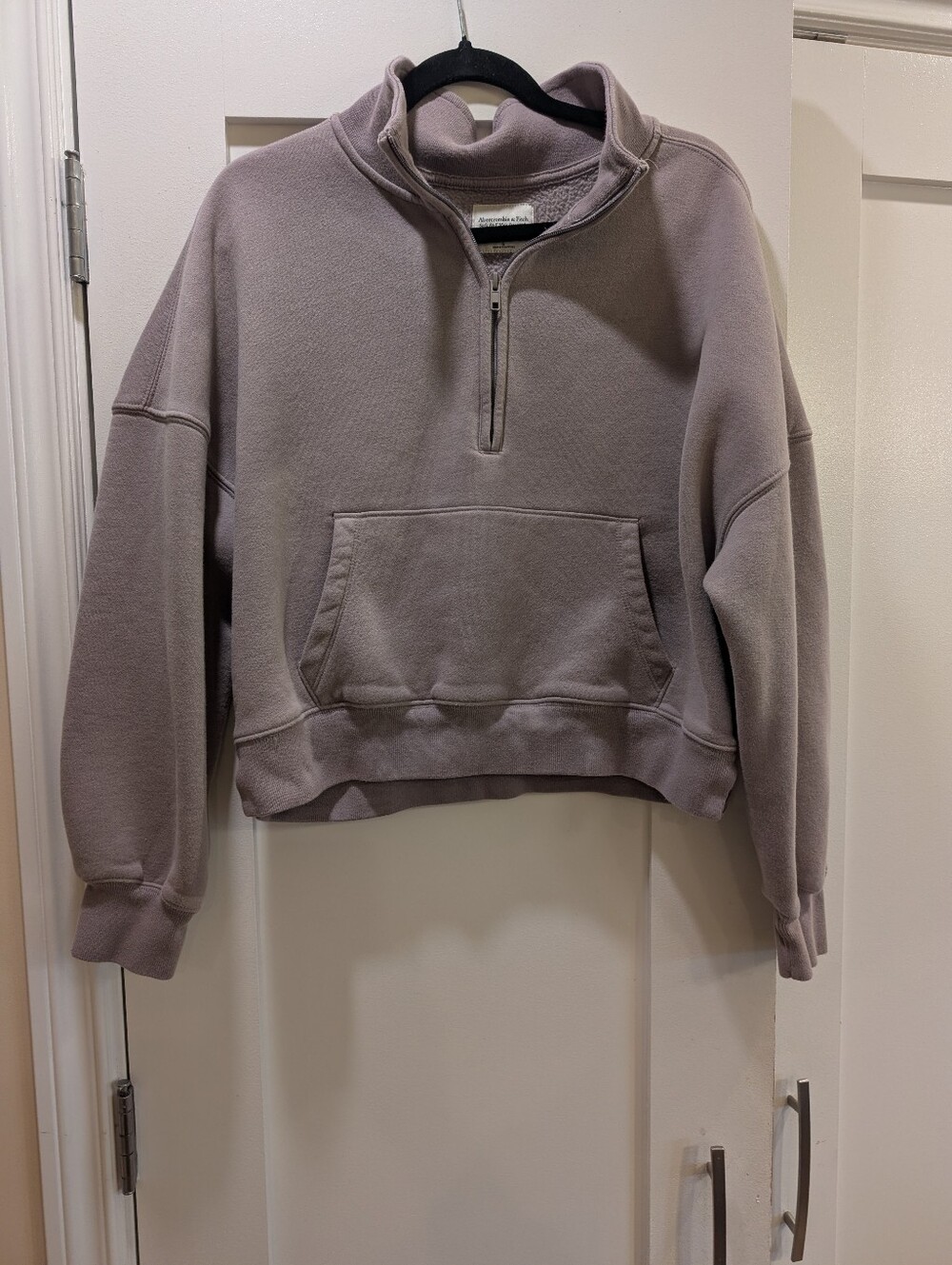Abercrombie & Fitch Boxy Cropped 1/4 Zip,L